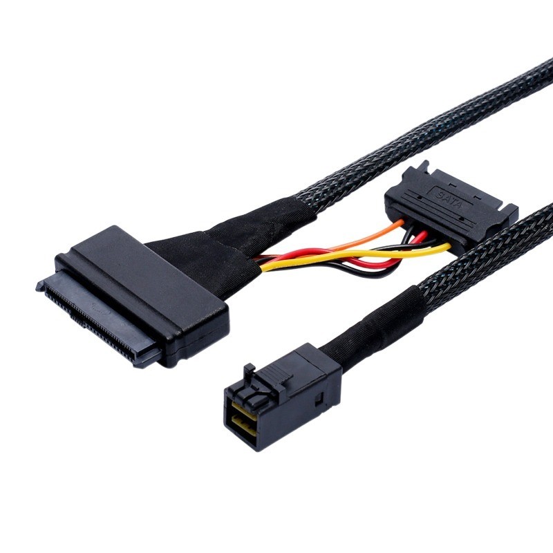 . Mini Sas Sff8643 U.2 To Mini Sas Sff8639 With Sata15Pin Power Supply -