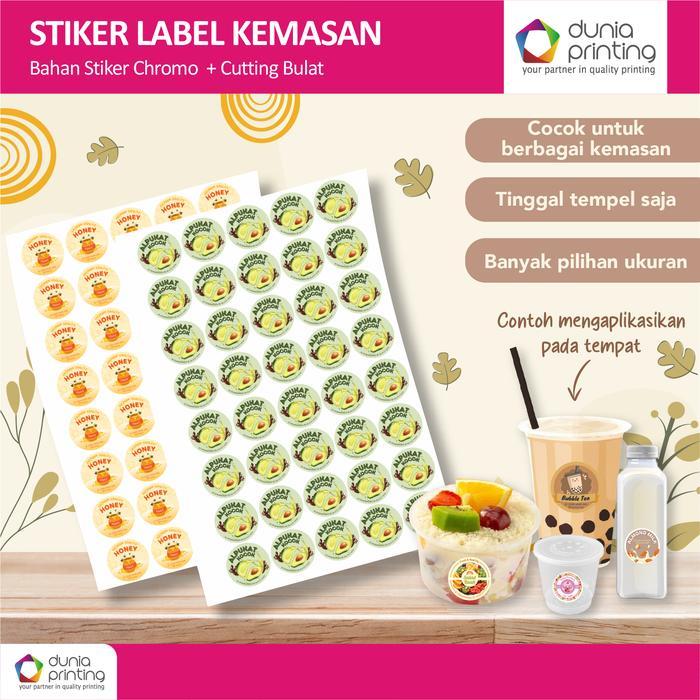 CETAK STIKER LABEL KEMASAN / CUSTOM STIKER LABEL MAKANAN MINUMAN / LABEL CUP MINUMAN