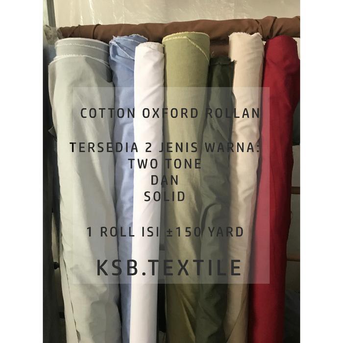 KHUSUS ROLL OXFORD - Cotton Oxford Premium Warna Two Tone dan Solid / Kain Katun Yarn Dyed / Kain
