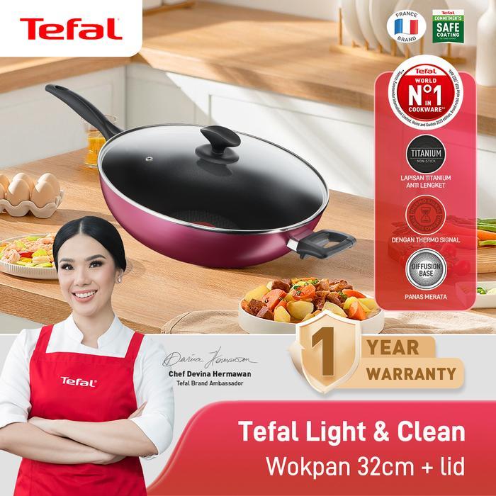 Tefal Light & Clean Wokpan 32cm+ lid Wajan Anti Lengket