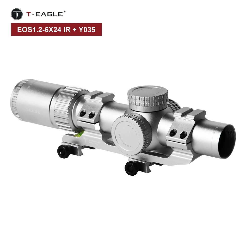T-EAGLE EOS 1.2-6 X24 IR HK Hunting Riflescope Spotting Silver Tactical Rifle Scope Optical