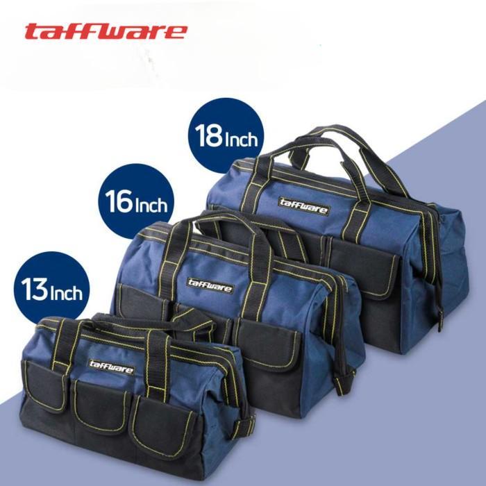 Tool Bag Besar Waterproof 13 16 18 inch Taffware A03403 Tas Perkakas Toolkit Storage