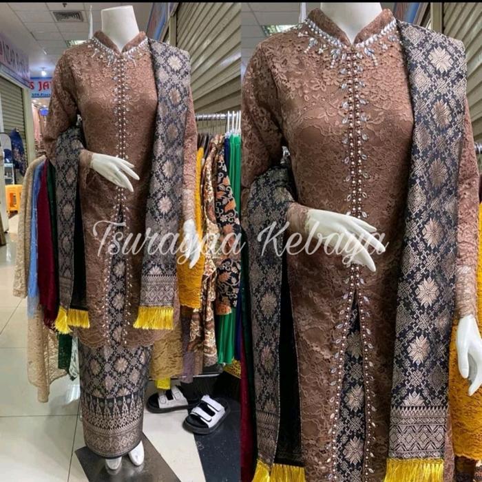 sar Tunik Payet Shanghai brokat/tunik brokat/tunik payet/kebaya modern/kebaya pesta/songket Wisuda