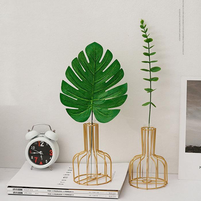 Vinnatsu Nordic Golden Glass Vas Besi Hidroponik Tanaman Vas Meja Dekorasi Hidroponik Hiasan Rumah