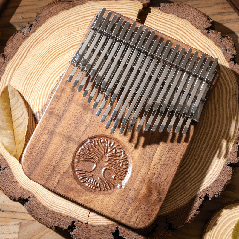 Hluru 34 Key Chromatic Board Kalimba Professional Finger Piano Full Scale Thumb Piano Black Walnut