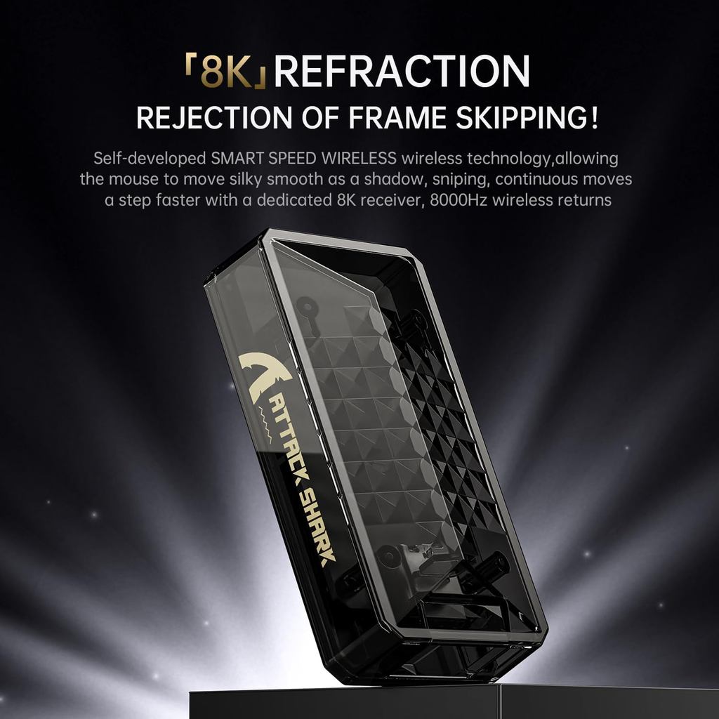 ATTACK SHARK X8 Ultra Wireless Gaming Mouse,55g Ultra-Lightweight Mouse,8K Polling Rate,PixArt