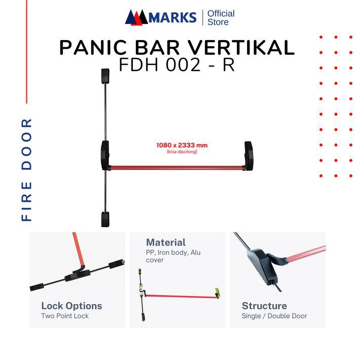 Terlaris Marks Fdh 002 - Panic Bar Painted Steel - Panic Bar Vertical Steel 1000 Mm Best Quality