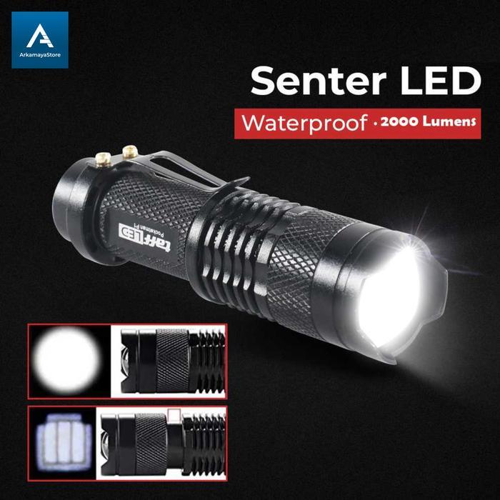 Eiger - senter led mini super terang 2000 lumens waterproof outdoor serbaguna