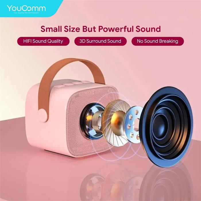 Youcomm Karaoke Mini Speaker Microphone Karaoke Premium Set Speaker Bluetooth Wireless With Mic