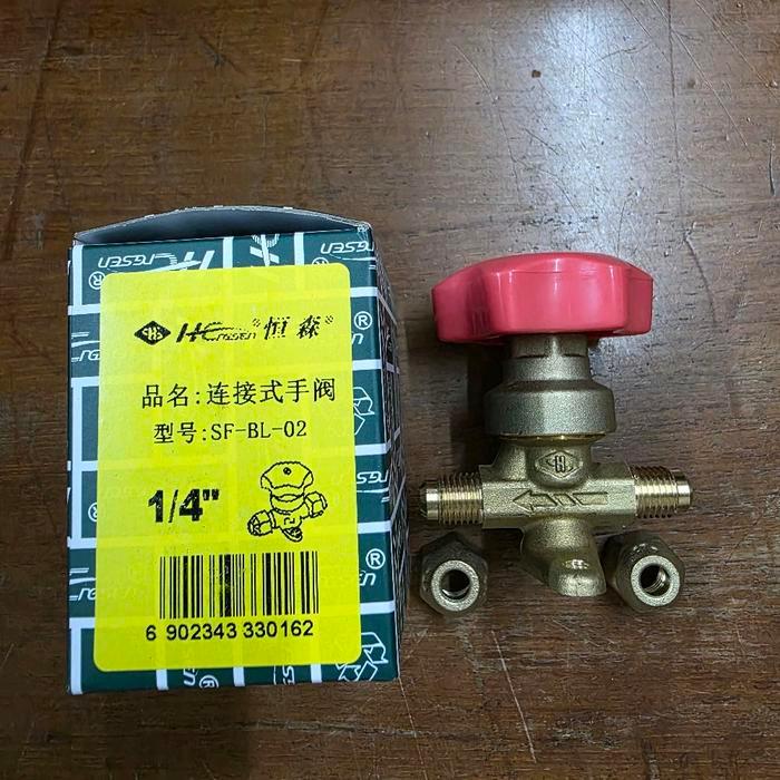 Promo Hand Valve Refrigerant Ac Hs 1/4" Stop Kran Refrigerant Ac 1/4" Merk Hs