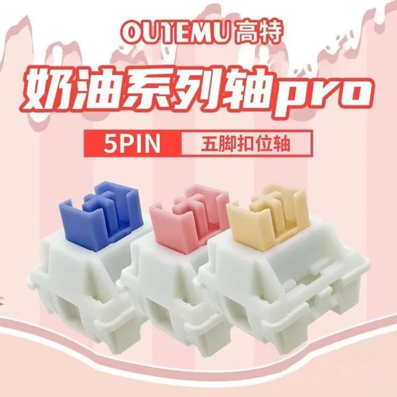 Outemu Switches Lubed Mechanical Keyboard Switch 5Pin Silent Tactile Linear Cream Blue Pink Yellow