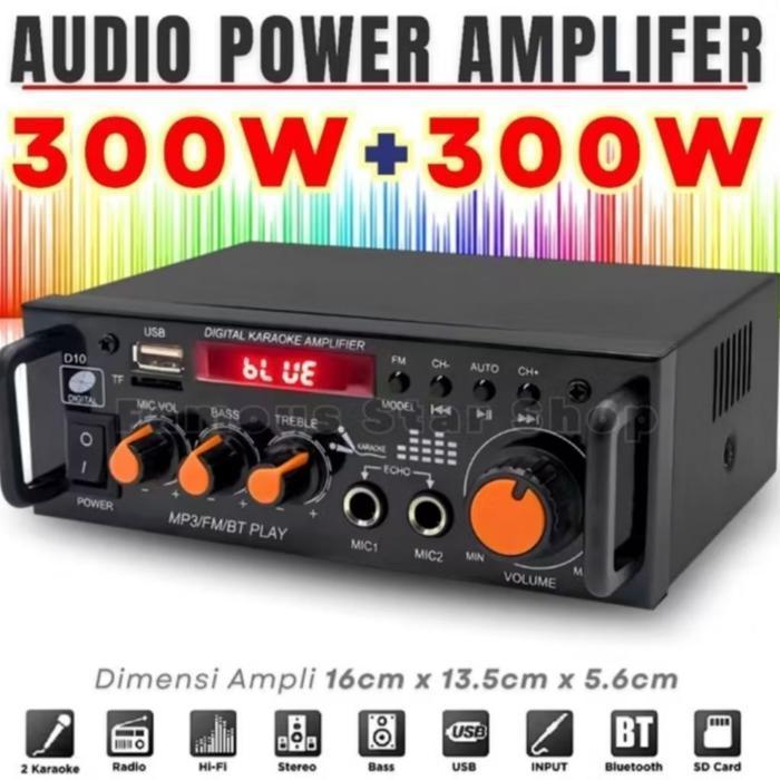 Robot - Bt-198B Pro Audio Amplifier Bluetooth 5.0 Hifi Stereo Amplifier Daya 1000 Watt Bt-198B Pro