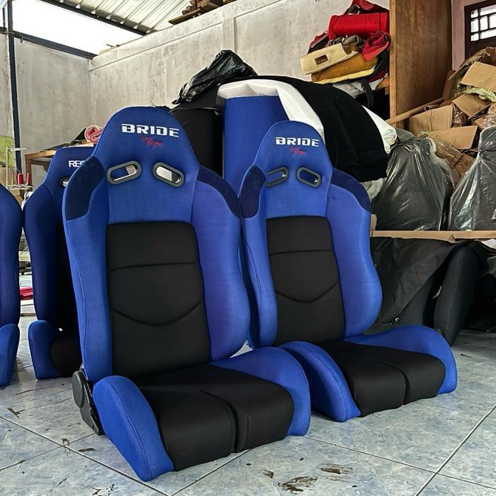 Jok mobil racing bride lowmax biru hitam/jok mobil universal/jok mobil balap