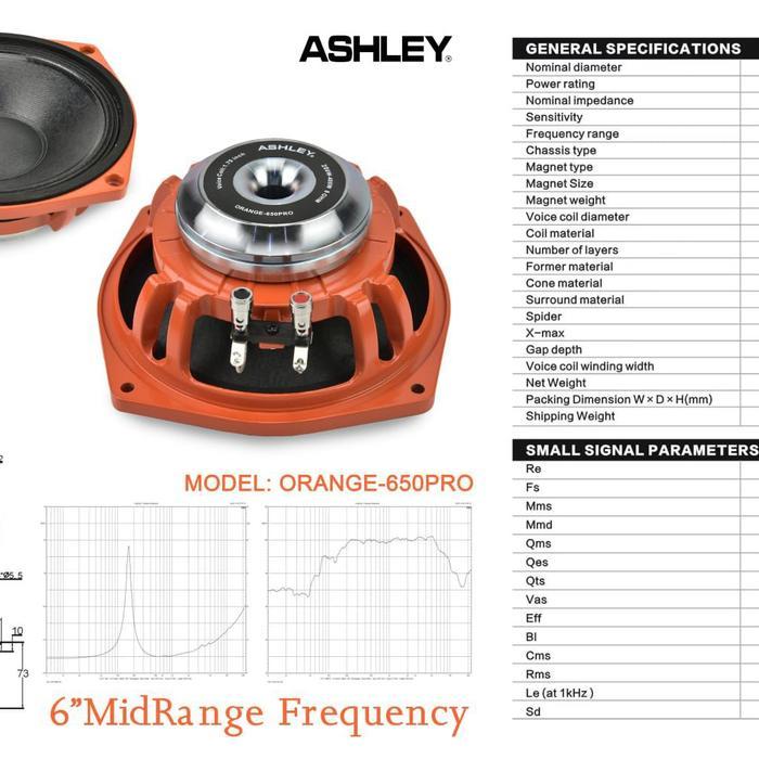 Speaker Component Ashley Orange 650 Pri 6 Inch Komponen Orange -650 Pro Ashley
