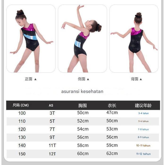 Gymnastic Leotard Baju Senam Artistik Anak Perempuan Gymnastics Gym Set Girls