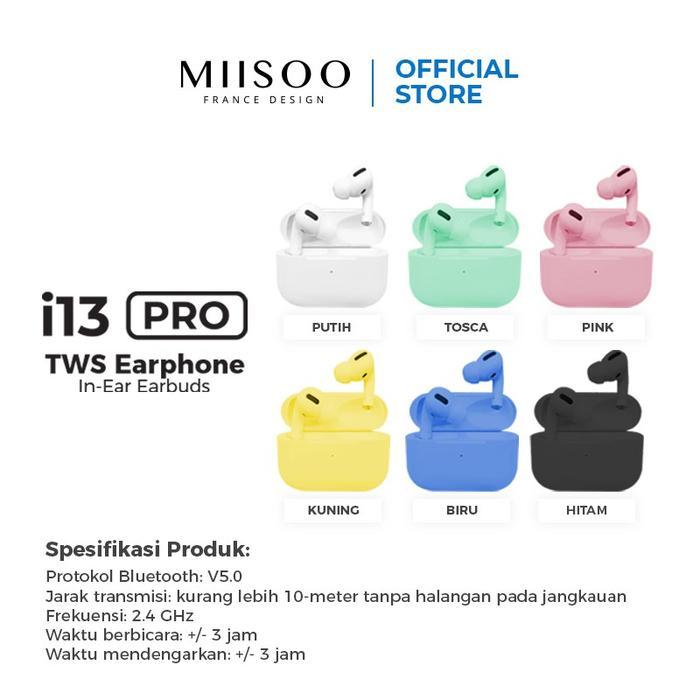 Miisoo I13 Pro Macaron I12 Metal Tws Earphone Izin Postel True Wireles
