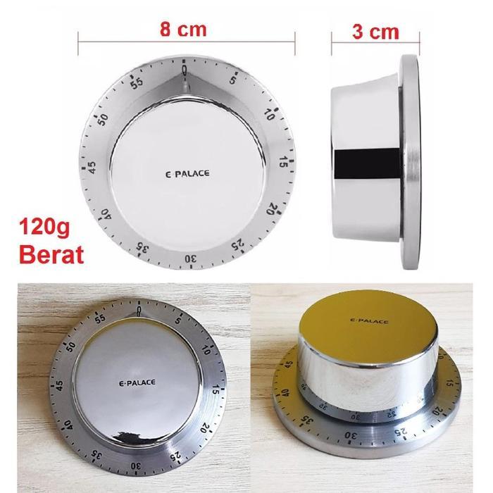TIMER MASAK DAPUR MANUAL MEKANIK MAGNET KITCHEN TIMER ANALOG STAINLESS