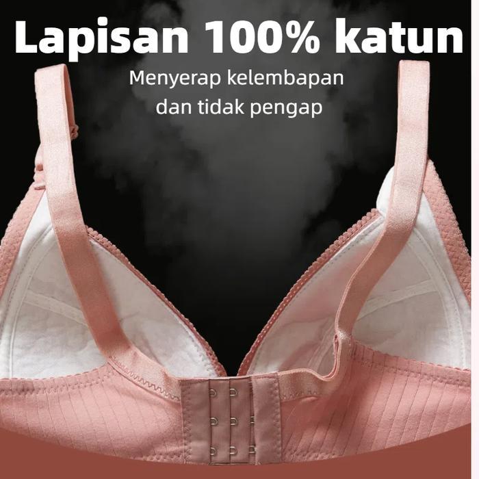 SALE CODBra Menyusui Jumbo bh Kancing Depan Tanpa Kawat Brafeeding Bra Menyusui Tanpa Busa Nursing