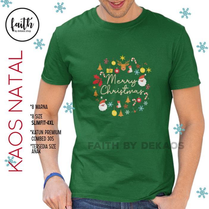 SALE KAOS NATAL / KAOS NATAL KELUARGA / KAOS NATAL HIJAU / KAOS NATAL MERRY CHRISTMAS / KAOS MERRY