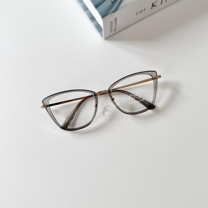 Frame Nara - Kacamata Cateye Optik Paket Lensa Optik Minus Silinder Antiradiasi Blueray Fotokromik