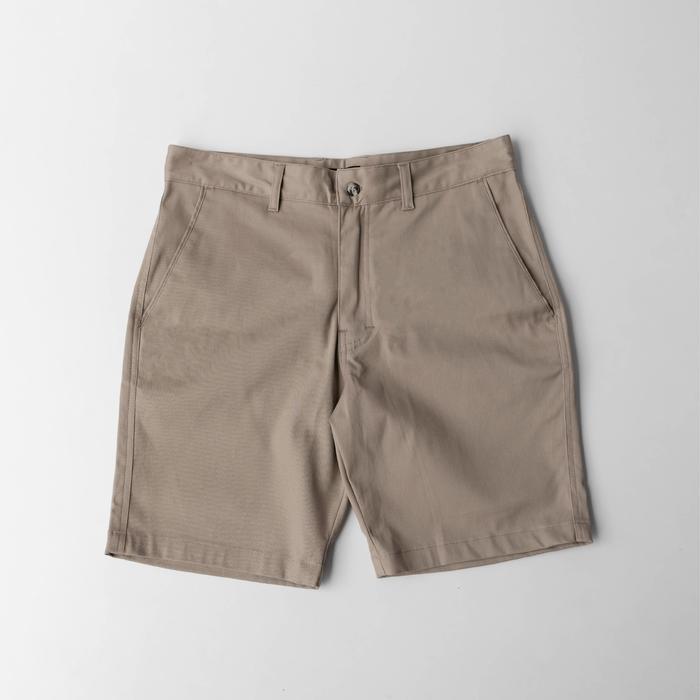 Celana Pendek Pria Chinos Exvecto OVNY Basic Toffee Fit Kantong