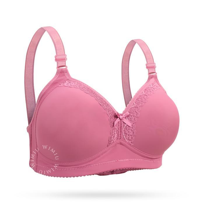 WIMIU BH Wanita Jumbo Bra Wanita Cup C D E Jumbo BH Tanpa Kawat Bra Beha Besar Busa Motif 100120