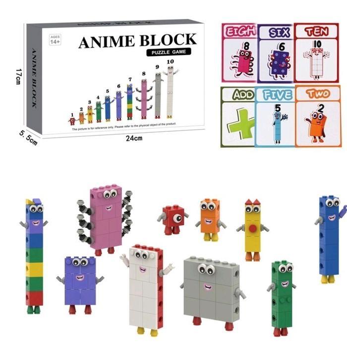 Figure number blocks toys mainan topper number block number block hand2mind