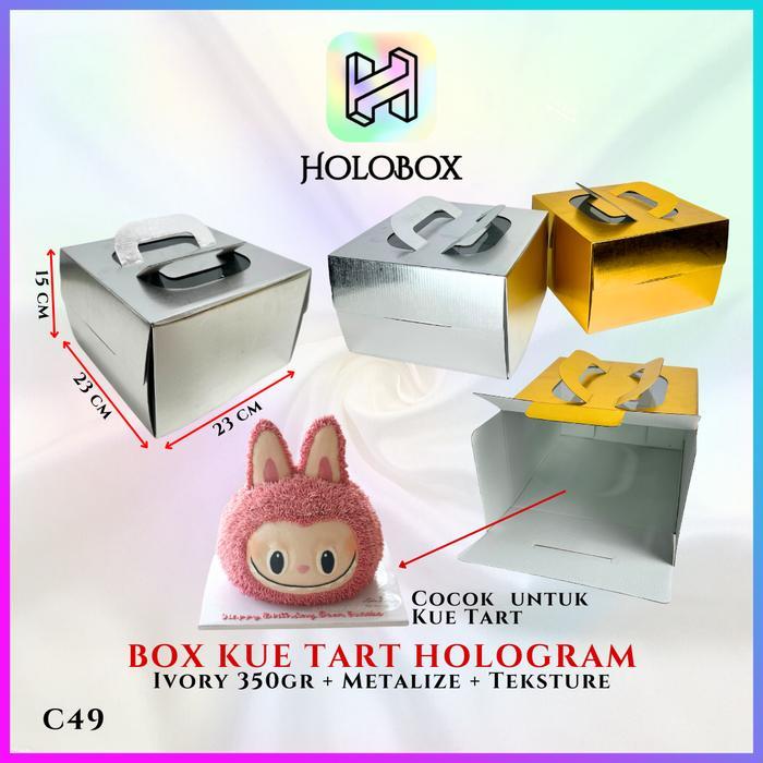 Cake Box - Dus Kue Hologram - Box Kue Mewah Silver Hologram - C49 Terjamin