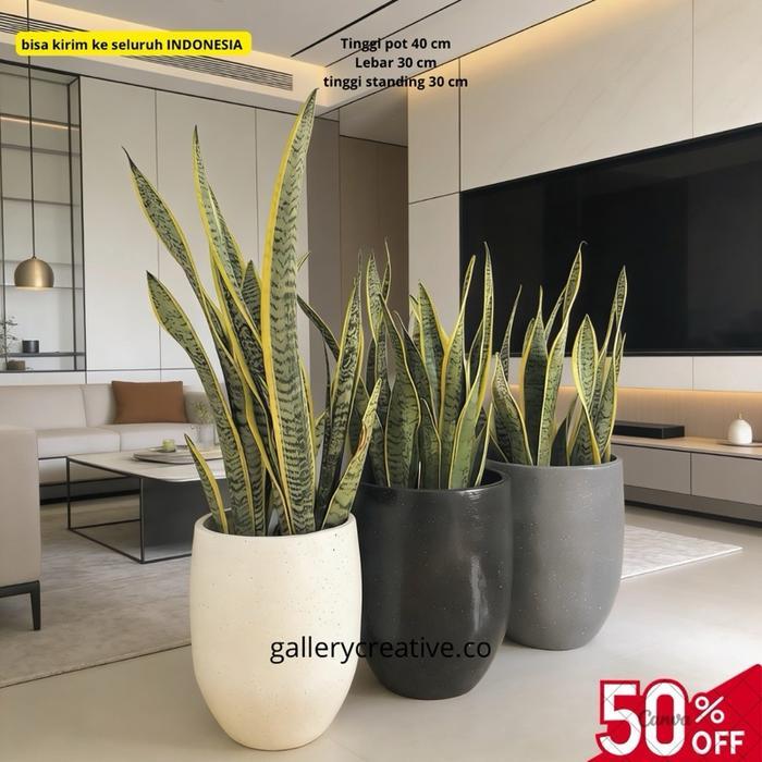 pot gerabah tanah liat aesthetic besar - vas bunga besar Tanaman pot bunga nursery gold pot &