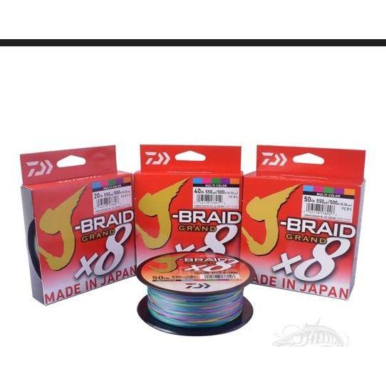 Senar PE Daiwa J Braid Grand X8 500m Multicolor PILIH UKURAN