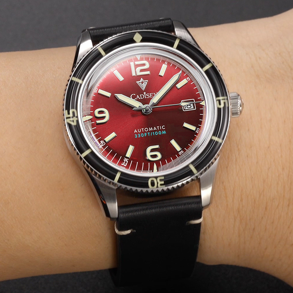 CADISEN 2026 Watch Men Mechanical Wristwatches MIYOTA 8215 Movement Genuine Leather Strap Waterproof