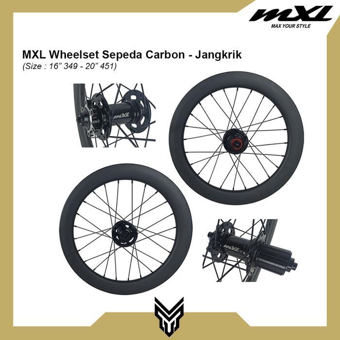 MXL Wheelset Sepeda 16" 349 & 20" 451 Carbon Velg Roda Set Bike - 16 349