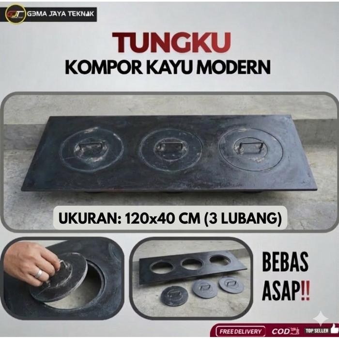 Sale Tungku Kompor Kayu Modern Bebas Asap Plat Besi Tebal Hemat Bahan Bakar