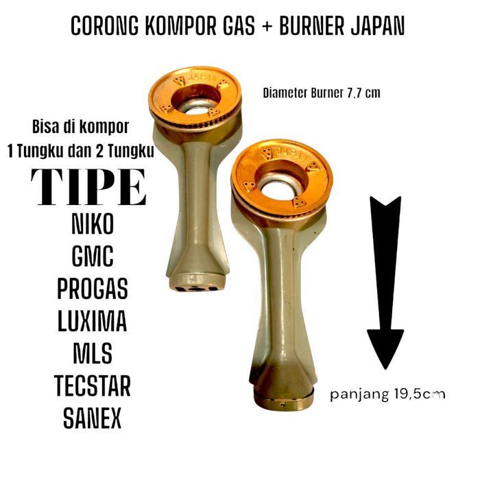 Terlaris 2 Set Corong & Burner Japan Kompor Gas Umum Tipe Sanex Zuko Rrt Progas Tecstar Niko Omiko