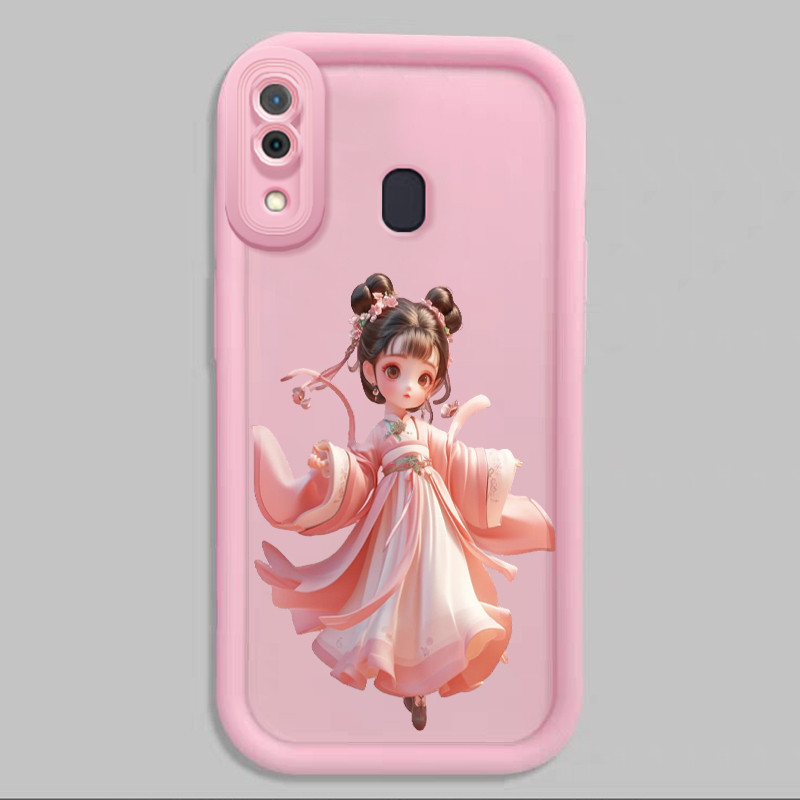 Casing Hp untuk Samsung Galaxy A20 A20s A30 A21s M10s Case Baju Hanfu Gadis Kartun Cina Kasing silik
