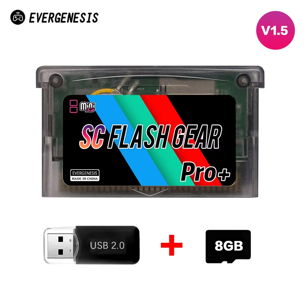 SCFW V1.5 Mini SC Card 1000+ in 1 Flash GBA Card For GBA GBC GB NES with Adapter With 8G TF Card