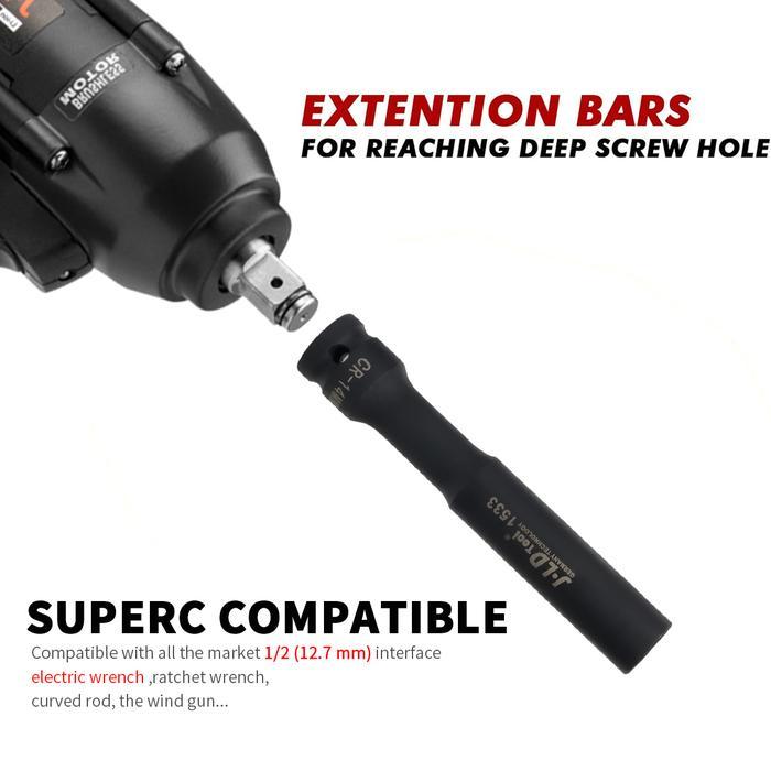 "New" JLD 1/2" Mata Kunci Shock Extra Panjang 130mm Impact Kunci Socket Impact sok Impact wrench
