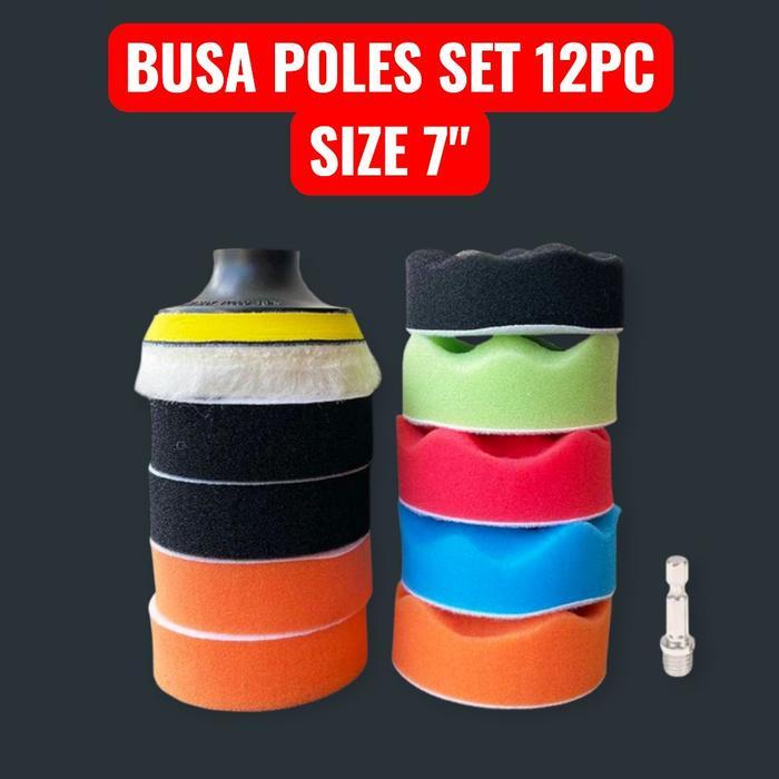3M Otomart - BUSA POLES MOBIL MOTOR 7 INCH SET ISI 12PC WOOL SPON PAD POLISHING