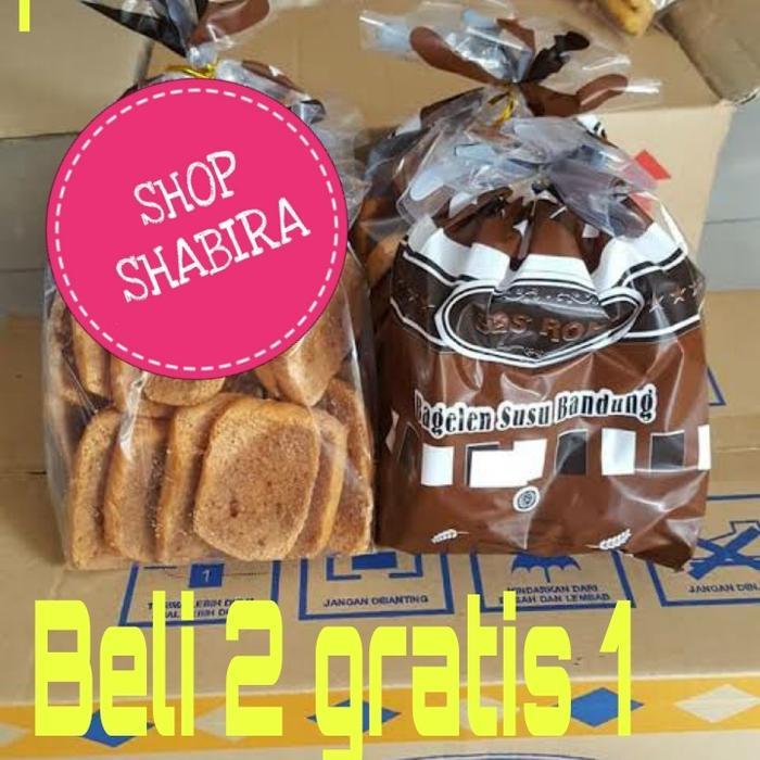 terlarisbeli 2 gratis 1 roti kering bagelen rasa coklat