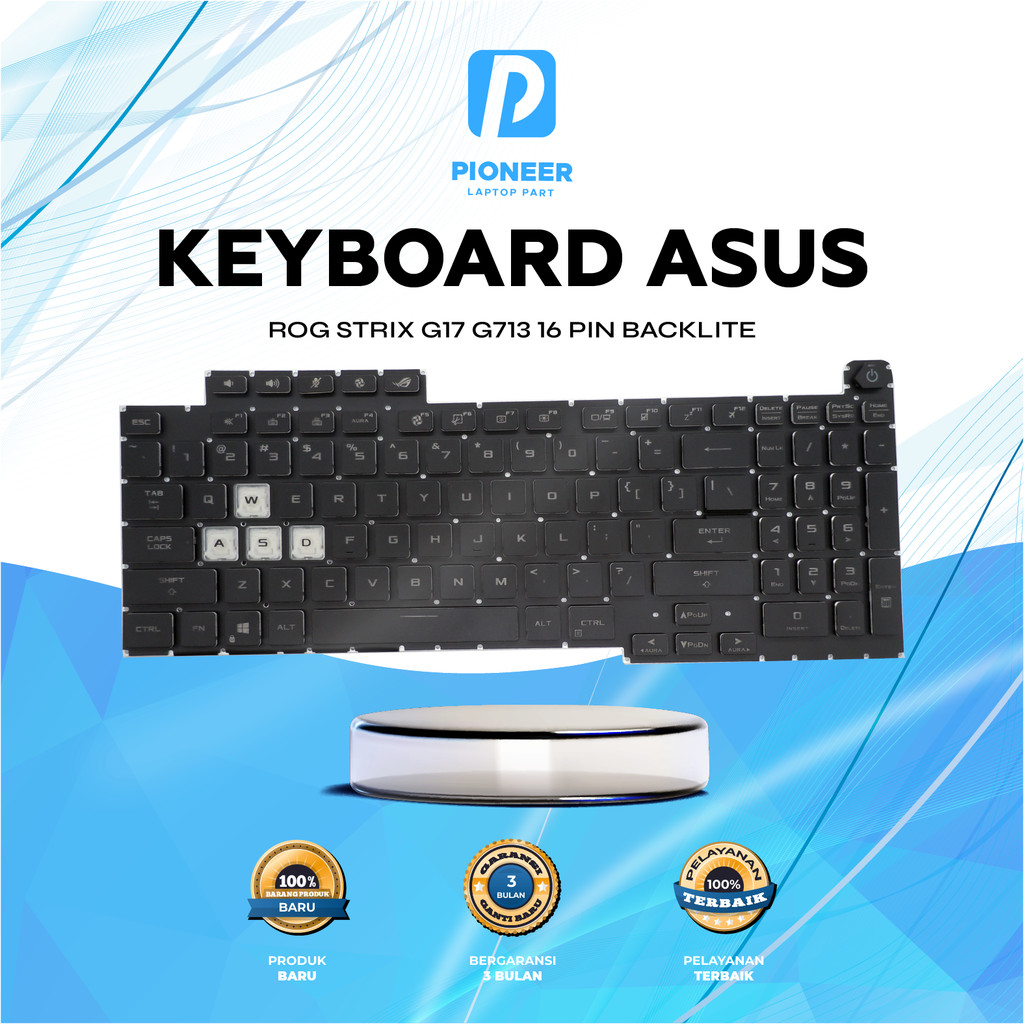 Keyboard Asus Rog Strix g17 g713 16 Pin Backlite