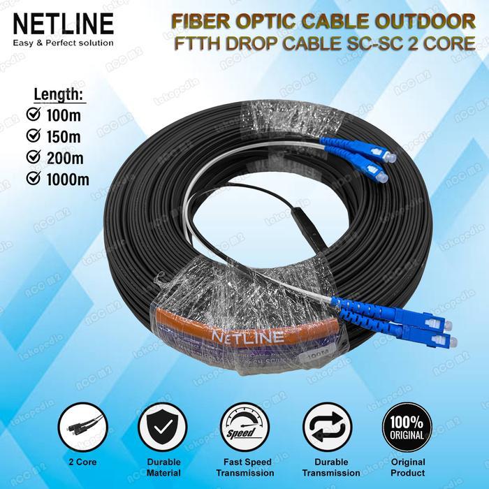 Kabel Precon FO Fiber Optic 2 Core SC UPC Outdoor 100M 150M 200M 1000M
