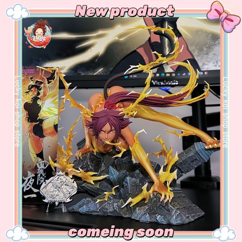 Hot-Presale 25cm BLEACH Anime Figures Shihouin Yoruichi Figure PVC Statue sexy girl Model Desktop