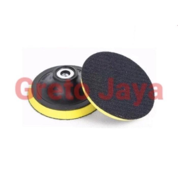 Tatakan Amplas Bulat 4 Gerinda Grinda Gurinda Bantalan Dudukan Tempel Velcro