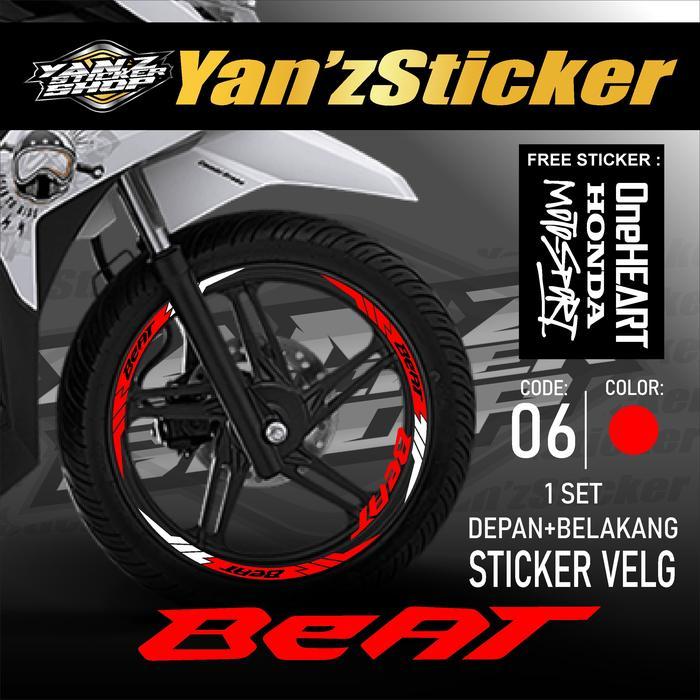 Aksesoris Stiker Cutting Sticker List Velg Motor Honda Beat Karbu Fi Esp Street Deluxe Lis Pelek