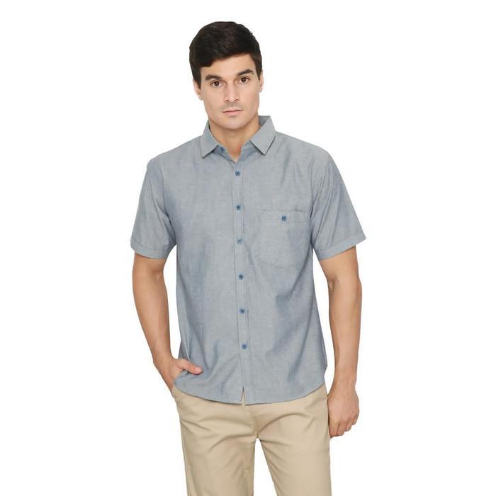 Code Male - Brave Kemeja Pria Oxford Pendek Midblue Misty Casual Bodyfit