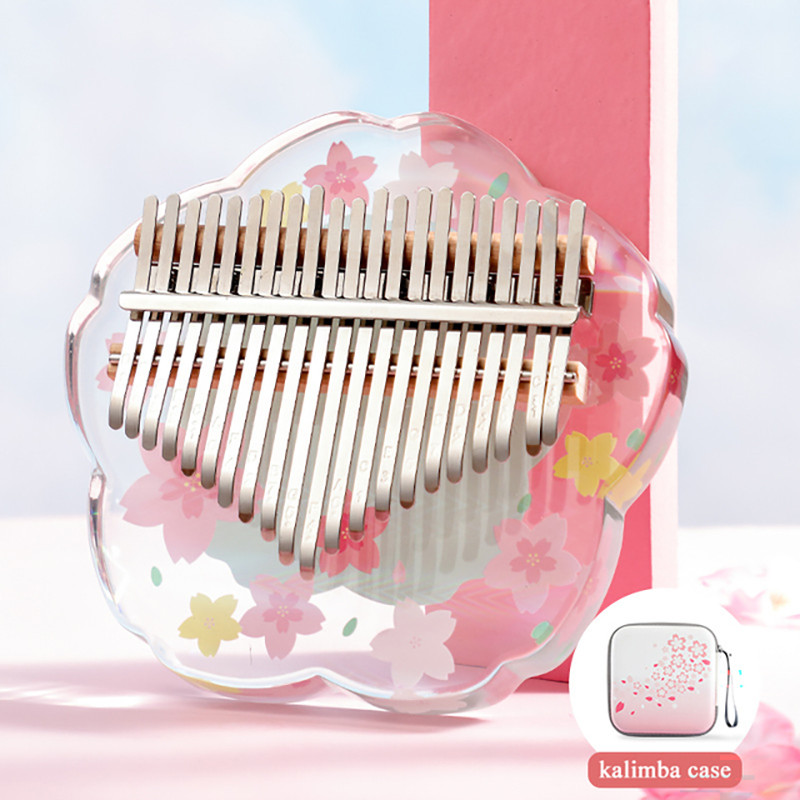 Hluru 17 key Acrylic Kalimba 21 key Thumb Piano Glow-in-Dark Finger Piano Transparent Mbira Gift