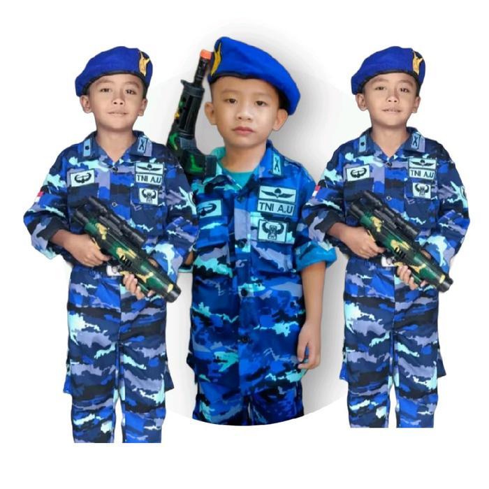 TERBARU Baju Loreng PDl TNI AU anak - Baju Tentara anak loreng TNI AU -Kostum Tentara anak TNI AU