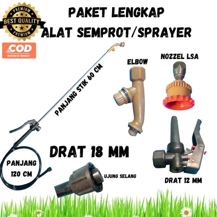 Paket murah tangki sprayer elektrik alat semprot selang stik handle nozzel Lsa (Target,CBA dan PB