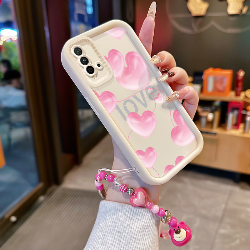 Casing Hp untuk Xiaomi Redmi 9T 9 Power Case Casing HP Softcase ceruk Soft Shell dengan Tali Silikon