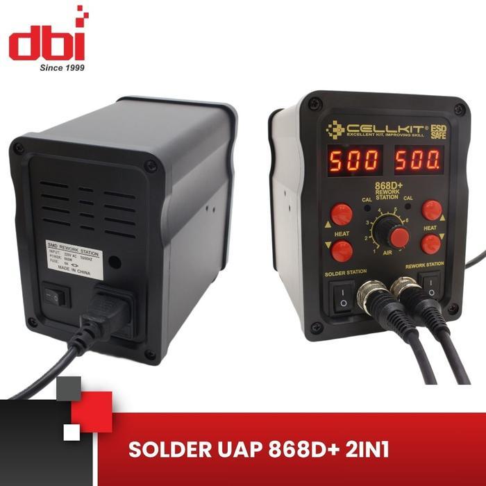 Solder Uap - Blower - Hot Air Gun Digital 2In1 Cellkit 868D+